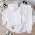 thumbnail image 6 of NOLDARES Boys Girls Clothes Long Sleeve Graphic Print Hoodie and Jogger Pants Set 2 Piece Fall Outfit(Y147-White), 6 of 6