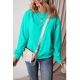 thumbnail image 4 of Aruba Blue Solid Fleece Lined Drop Shoulder Terry Sweatshirt, 4 of 8