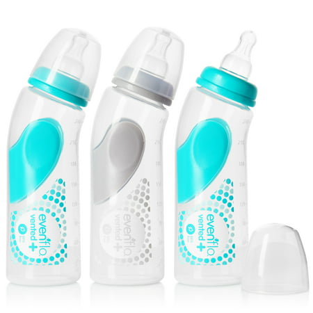 Evenflo Feeding Vented + Angled BPA-Free Plastic Baby Bottles - 9oz, Colors May Vary, (Best Baby Feeding Bottles)