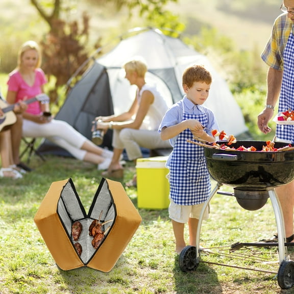 Reusable Aluminum Foil Insulated BBQ Blanket Bag Large Capacity Foldable Brisket Resting Blanket With Handle Strap for Picnic BBQ Party
