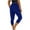 Blue, variant on SNKSDGM Women's Plus Womens Sweatpants with Pockets Straight Leg Womens Summer Pants Petite Summer Women’S Solid Color Casual 3/4 Leggings for Daily Wear