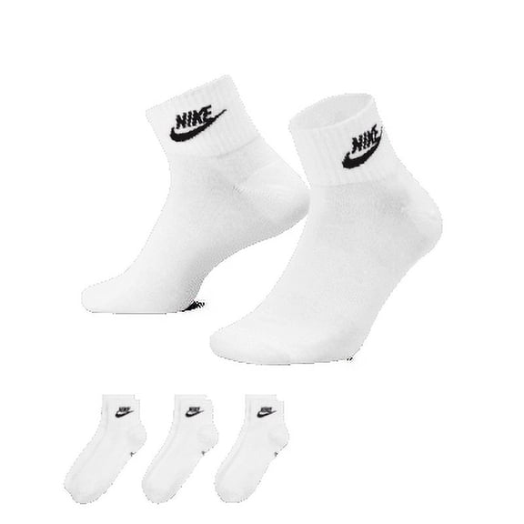 Nike Everyday Essential Ankle Socks (3 Pairs) Color: White/Black Size: XL
