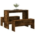 thumbnail image 1 of vidaXL 3 Piece Dining Table and Bench set Smoked Oak Engineered Wood, 1 of 5