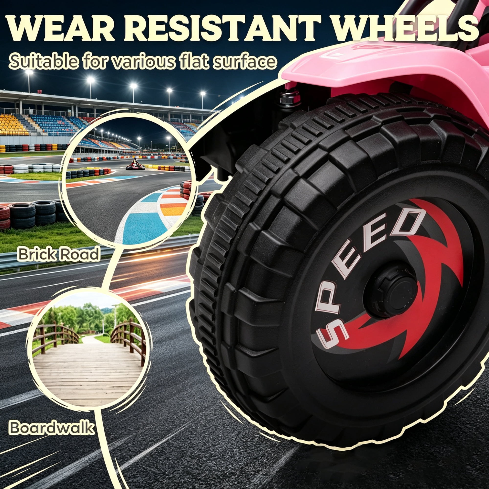6V Kids Electric Toy Car, Forward & Reverse Function, Wear-Resistant Wheels, Ride-On for 18-36 Months, Pink