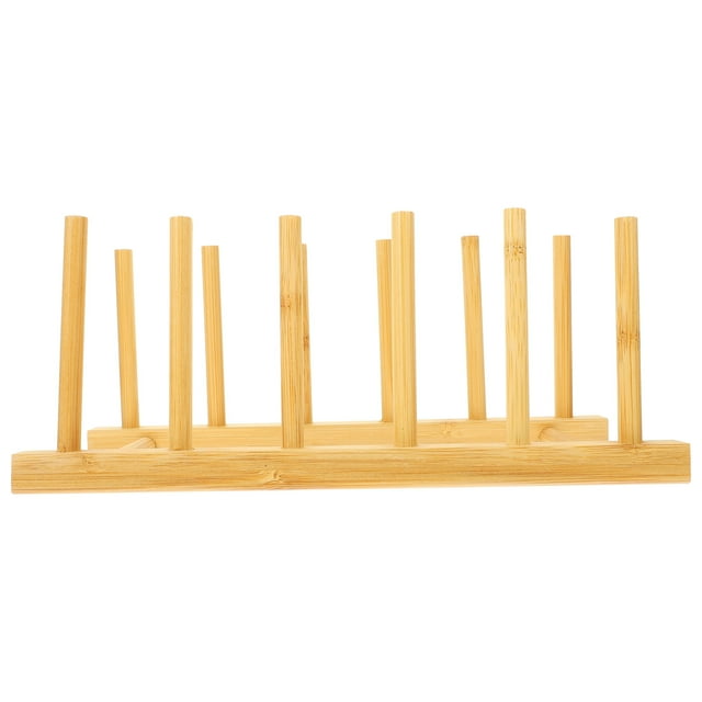 Shisuyan Bamboo Dish Holder Kitchen Plate Holder Multi-use Bamboo Rack Kitchen Drying Rack