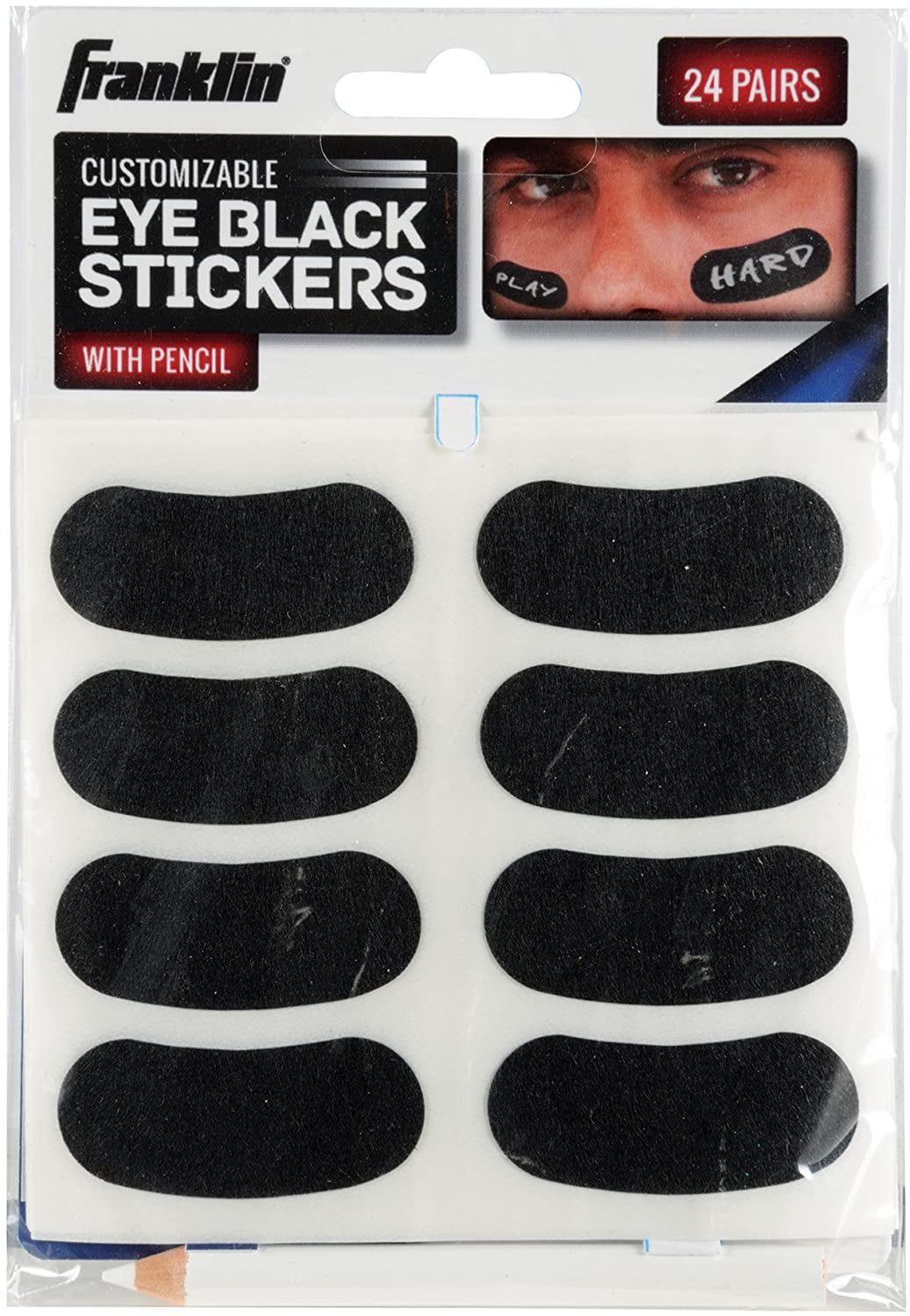 Franklin Sports Eye Black Stickers for Kids Customizable Lettering