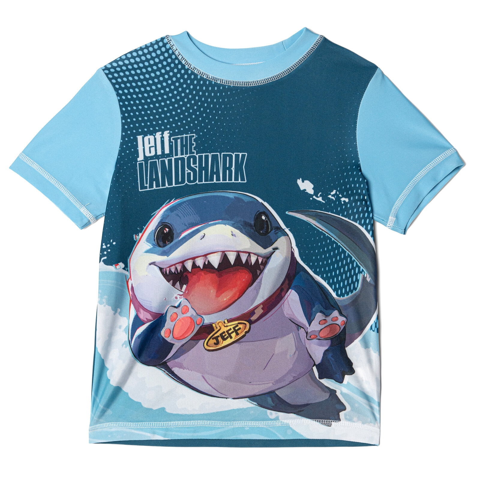 Marvel Rivals Little Boys' Swimwear 2-Piece Rashguard and Swim Trunks Set Jeff Landshark Blue