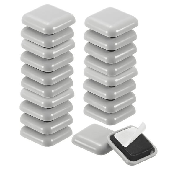Uxcell 20 Pack Furniture Sliders 1" EVA Foam Felt Pad Self-Adhesive Mover Glides Furniture Square Pads Gray