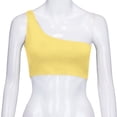 thumbnail image 3 of outfmvch crop tops for women ladies single shoulder crop sport bra slim camis tank vest womens tops tank top for women crop tops yellow, 3 of 9