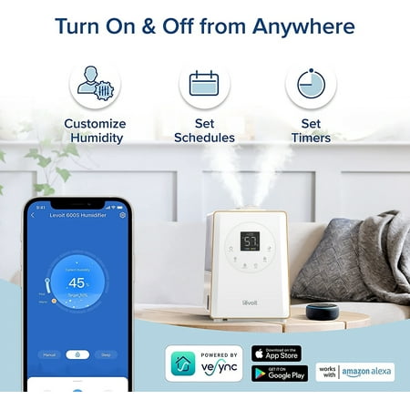 Levoit Smart Hybrid Ultrasonic Humidifier - White