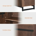 thumbnail image 5 of WAMPAT 2 in 1 Multifunctional Sideboard Buffet Cabinets, Modern Sideboard with Adjustable Shelf and Metal Base, Coffee Bar Cabinet Storage Cabinet for Living Room, Kitchen, Brown, 5 of 6