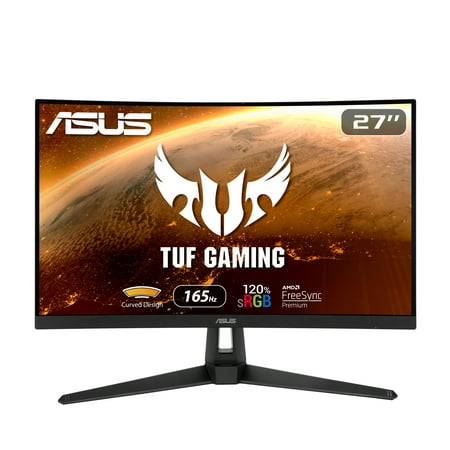 ASUS TUF Gaming 27” Curved FHD Gaming Monitor, 1080P Full HD, 165Hz (Supports 144Hz), Extreme Low Motion Blur, Adaptive-sync, FreeSync Premium, 1ms, Eye Care, HDMI- VG27VH1B