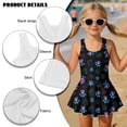 thumbnail image 6 of Xoenoiee Dog Paw Print Girls One Piece Swimdress Skirt Bathing Suit Sleeveless Swim Dress Hawaiian Beach Swimwear for Beach Pool, Size 5-6 Years, 6 of 7