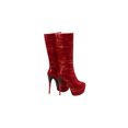 thumbnail image 3 of UKAP Women Heeled Leopard Print High Heels Party Anti Slip Pointed Toe Stiletto Boot Red 7, 3 of 6