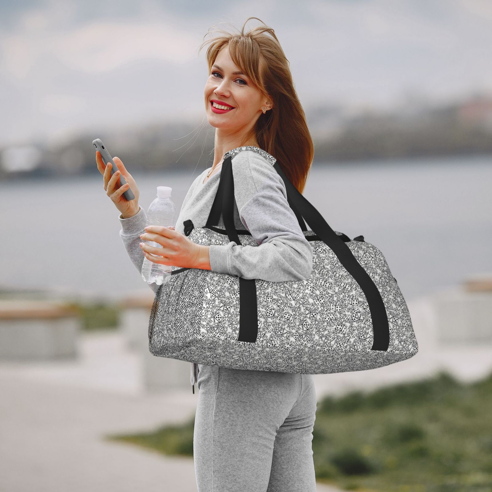 Picia Dice Cubes Print Travel Duffle Bag,Weekender Bags for Women with Shoe Compartment, Gym Duffel Bag with Wet Pocket, Hospital Bags for Labor and Delivery