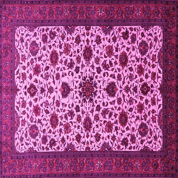 Ahgly Company Indoor Square Persian Pink Traditional Area Rugs, 6' Square