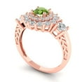 thumbnail image 2 of Halo Engagement Ring for Women - 1.4ct Natural Peridot in 14K Rose Gold Promise Ring, 2 of 6