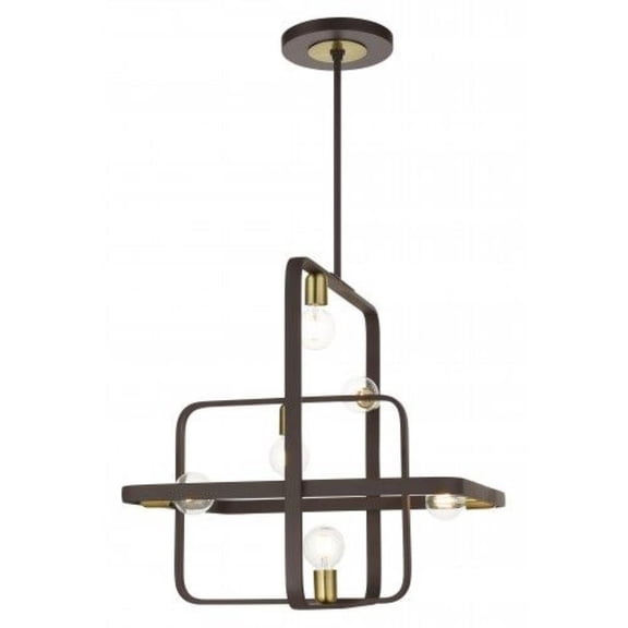 6 Light Chandelier in Geometric Style 25 inches Wide By 33 inches High Bailey Street Home 218-Bel-4362844