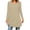 Khaki, variant on Edvintorg Womens Tunic Tops Plus Size Solid Color Long Sleeve Crew Neck Loose Lightweight Casual Shirt Women's Clothing Pink Pull-On