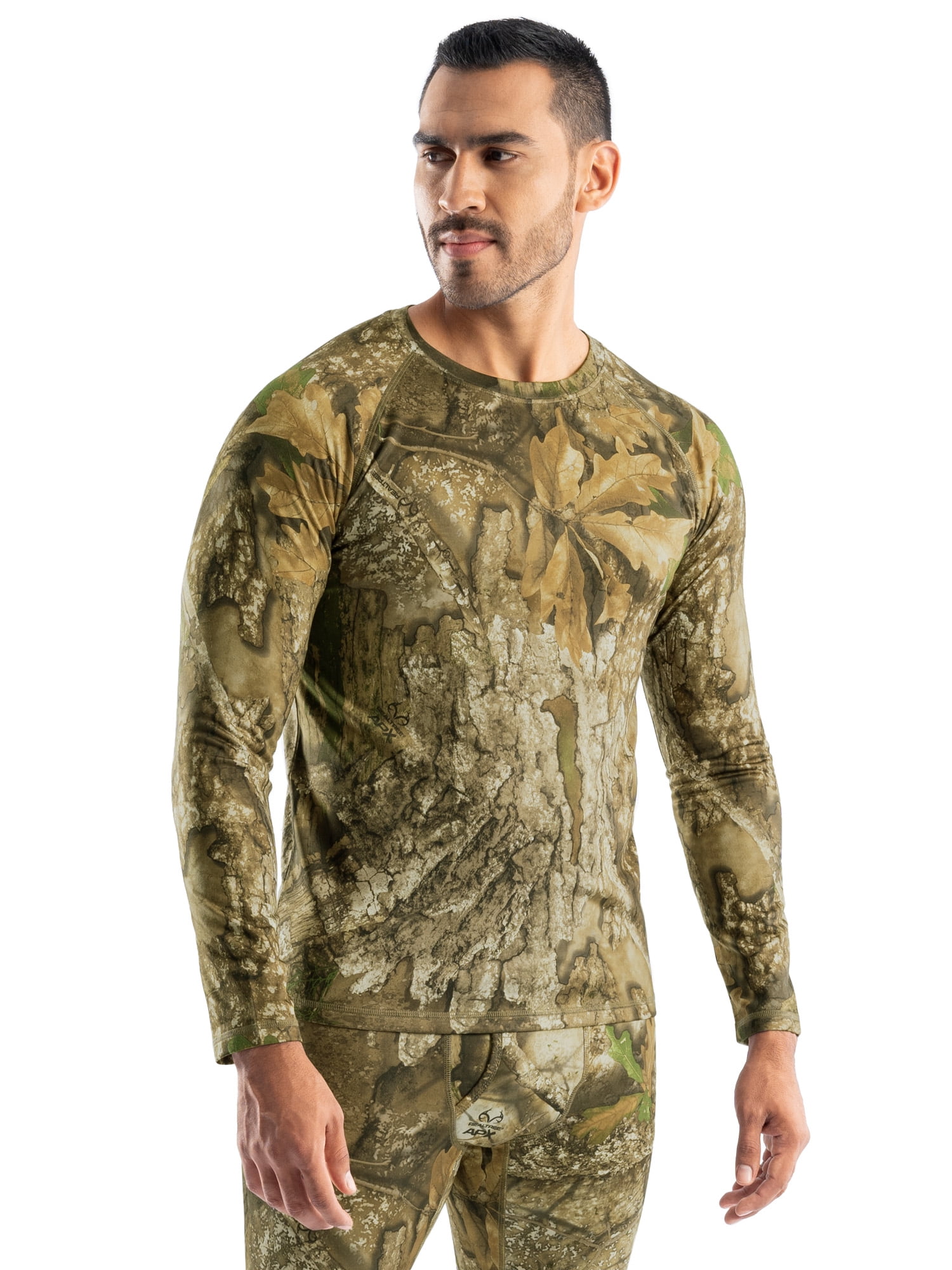 Realtree Men's Heavyweight Fleece Base Layer Thermal Shirt, Realtree APX, XL