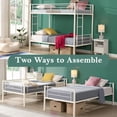 thumbnail image 5 of Netrum Twin over Twin Bunk Beds,Twin Bunk beds with Ladder & Guardrail,Metal Bunk Beds Frame with Bottom Storage Space for Adults Bedroom,Dorm,Guest Room,White, 5 of 9