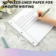 thumbnail image 4 of Loose Leaf Paper Wide Ruled Notebook Paper, 8" x 10.5" Lined Filler Paper for 3-Ring Binders, 3-Hole Punched Writing Paper-120 Sheets, White, 4 of 7