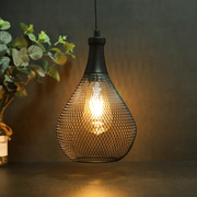 JHY DESIGN Metal Mesh Battery powered Hanging Decorative Lamp with 6-Hours Timer (Black)