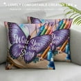 thumbnail image 3 of Pratyus Purple Butterfly Modern Farmhouse Rustic Decorative Couch Pillow Cases with Zipper Home Decor Printed on Both Sides Pillow Case 1PC 22x22in, 3 of 5