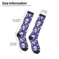 thumbnail image 2 of Naloa Skull Purple Flower Thigh High Socks Extra Long Stretchy Sock Women Over Knee High Opaque Stocking Daily Wear, 2 of 6