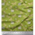 thumbnail image 1 of Soimoi Silk Fabric Leaves,Floral & Butterfly Printed Fabric 1 Yard 42 Inch Wide, 1 of 3