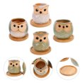 thumbnail image 2 of Miangastore Owl Shape Flowerpots Ceramic Assorted Color 4Pcs 3x2.6x2.5in, 2 of 8