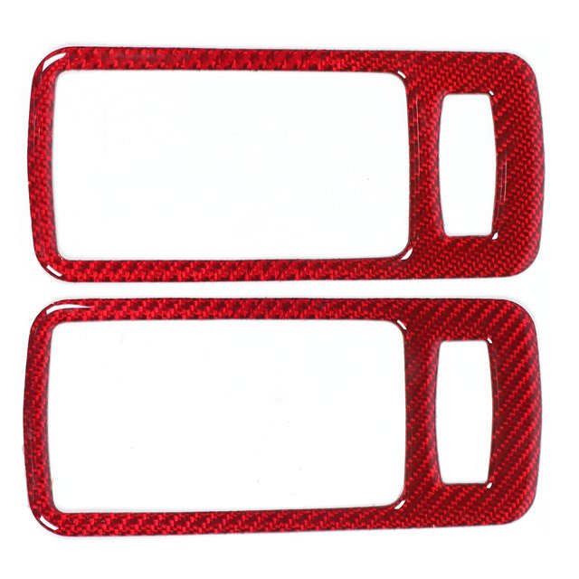 Etiqueta engomada de la manija de la puerta interior, 2 piezas Manija de la puerta del automóvil Embellecedor interior de fibra de carbono Decoración de la manija de la puerta interior Inst