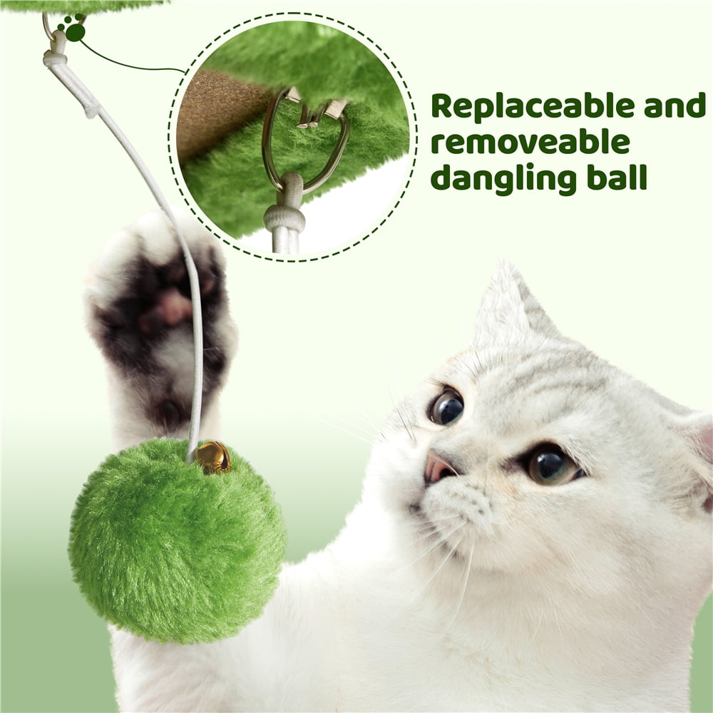 Yaheetech 23.5″ H Spacious Cat Tree with Large Top Perch, Condo & Scratching Posts, Green