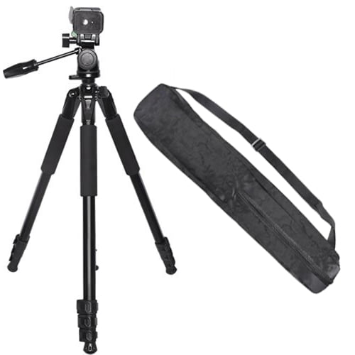 Trépied Professionnel 80 Pouces Pouces Série Élite avec Pieds Inclinés, Trépied pour Caméras Canon + Chiffon en Microfibre eCostConnection