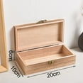 thumbnail image 2 of HARFELL Retro Jewelry Box Desktop Natural Wood Clamshell Storage Decoration Wooden, 2 of 5