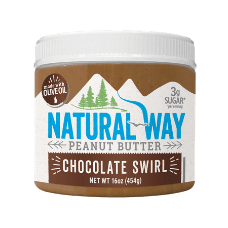 Natural Way Light Crunch Chocolate Swirl Peanut Butter Made with Olive Oil, 16