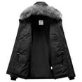 thumbnail image 2 of GGleaf Men's Winter Coat Warm Hooded Puffer Jacket Thicken Parka with Detachable Hood Faux-Fur Trim Black XXL, 2 of 7