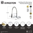 thumbnail image 4 of Kingston Brass GS1247ZX Millennium Double-Handle 2-Hole Wall-Mount Pre-Rinse Bridge Kitchen Faucet in Brushed Brass, 4 of 5