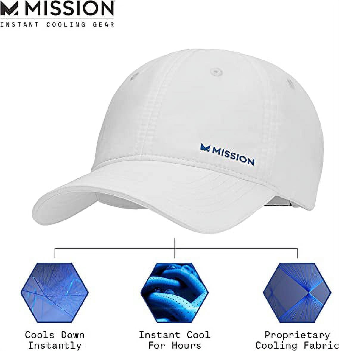 MISSION Cooling Performance Hat - Unisex Baseball Cap, for Men and Women - Instant-Cooling Fabric, Adjustable Fit