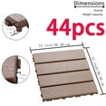 thumbnail image 6 of Plastic Interlocking Deck Tiles, 44 Pack 12"x12" Outdoor Floor Tiles, All-Weather Waterproof Patio Tiles for Poolside, Balcony, Backyard – Easy Snap-Together Design & Durable PP Material, 6 of 8