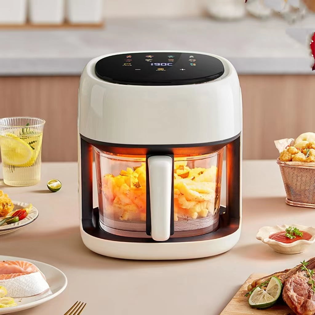 Air Fryer, ANTCOOL 4.5-Quart Smart Air Fryer, 10-In-One Air Fryer with Viewing Window, Beige