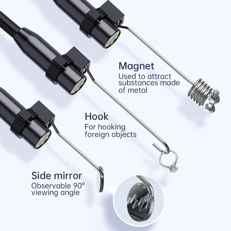 Daxiongmao 16.5ft Semi-Rigid Cord Endoscope Camera with Light, IP67 Waterproof Borescope Camera with 8 Adjustable LED Lights, 4.3" LCD Screen Borescope, HD 1080P Inspection Camera Scope Camera