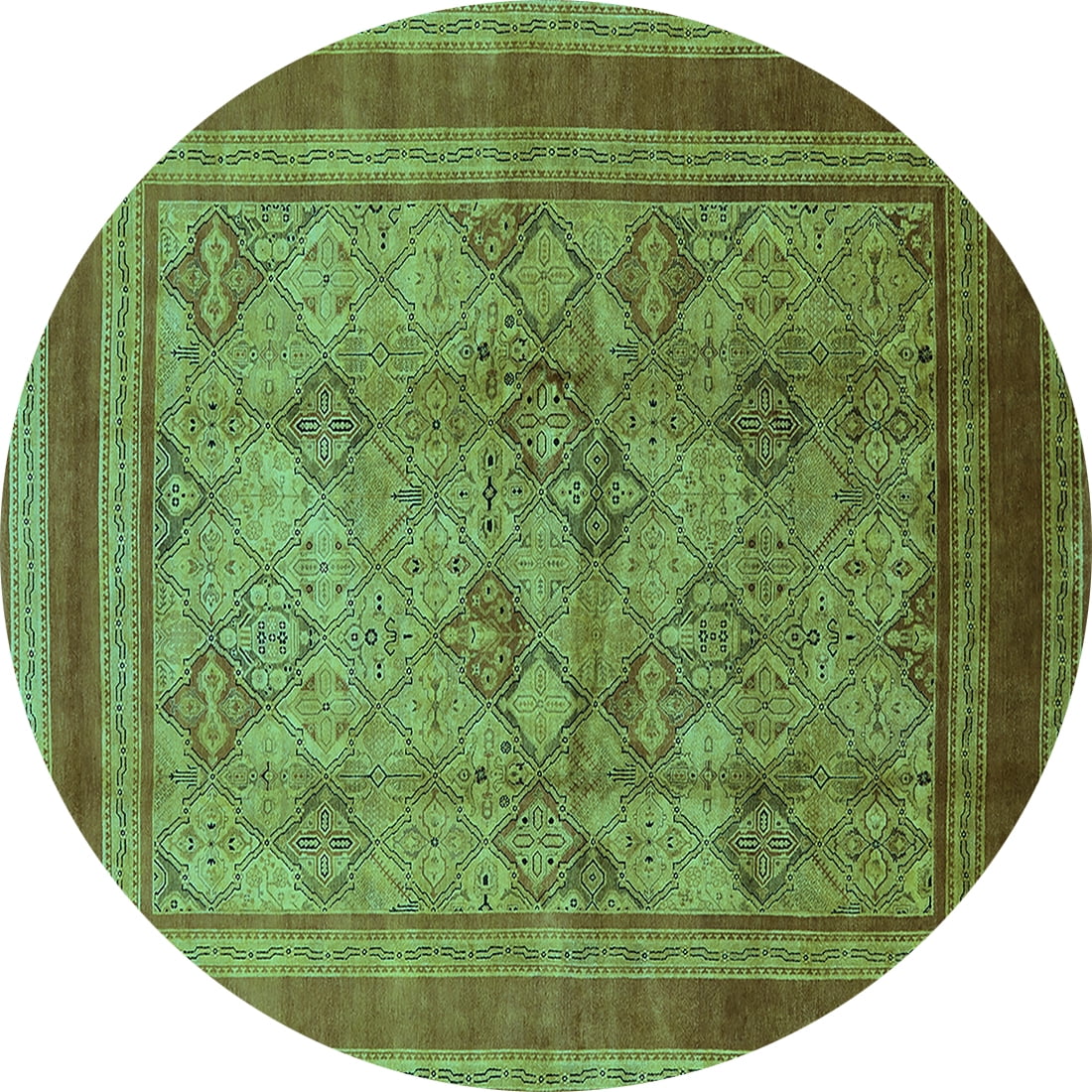 Ahgly Company Indoor Round Oriental Turquoise Blue Industrial Area Rugs ...