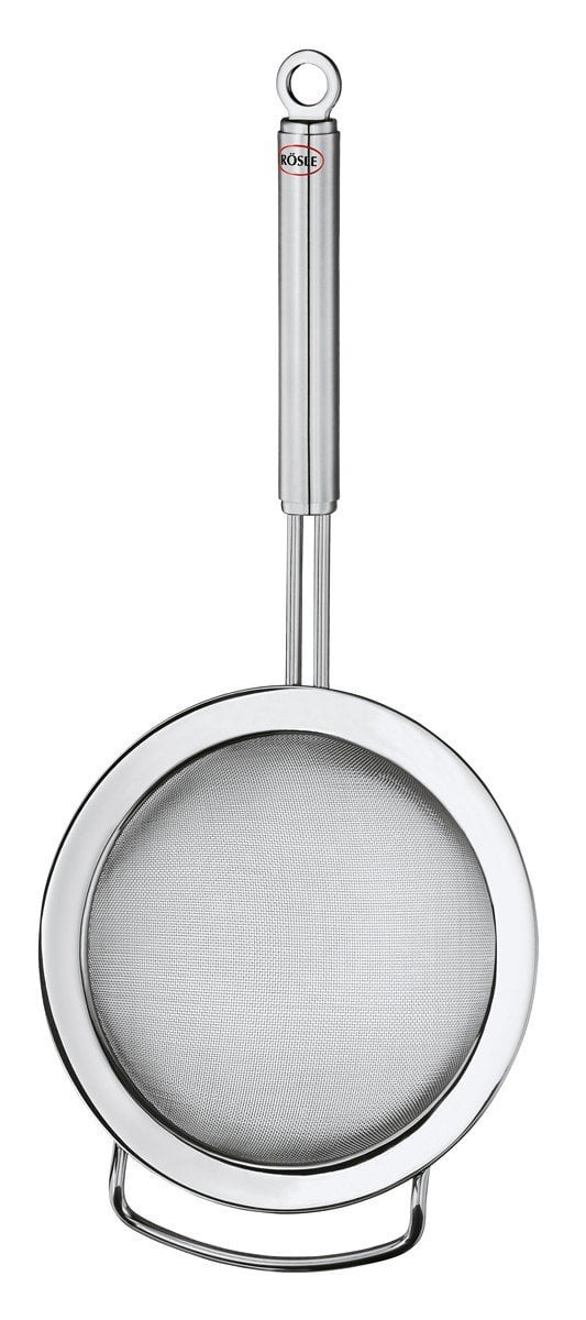 Rosle Stainless Steel Round Handle Fine Mesh Kitchen Strainer, 9.4inch