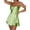 Fluorescent Green, variant on Women'S Elegant Satin A-Line Summer Sleevesless Bandage Back Spaghetti Strape Tiered Jumpsuits Dark Brown L