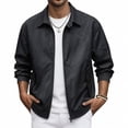 thumbnail image 4 of Men's Twill Golf Bomber Jacket Workwear Lightweight Water-Resistant Zip up Windbreaker with Stretch Cuffs Perfect for Golf & Casual Wear Big & Tall Size M-4XL Black, 4 of 5