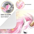 thumbnail image 2 of Beautiful Flowers Unicorn Dish Drying Mat for Kitchen Counter, Ultra Absorbent Reversible Microfiber Dishes Drying Rack Pad Heat-resistant Mats 16x18in Home Decor, 2 of 7