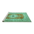 thumbnail image 2 of Ahgly Company Machine Washable Indoor Rectangle Persian Turquoise Blue Traditional Area Rugs, 7' x 10', 2 of 4