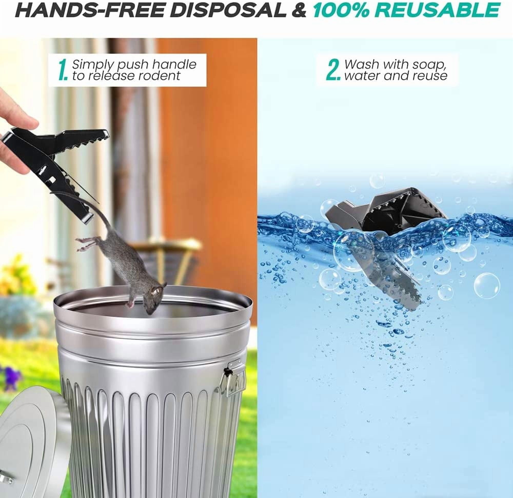 Large Powerful Rat Traps - Kills Instantly with Powerful Steel Spring - Setup in Seconds - Wash & Reuse Over & Over - Hands Free Disposal - Rat Control Without Harmful Poisons (24)