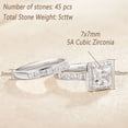 thumbnail image 6 of Wuziwen Womens Wedding Bridal Sets Princess Cut Engagement Rings for Her Sterling Silver Cubic Zirconia Ring Size 10, 6 of 7